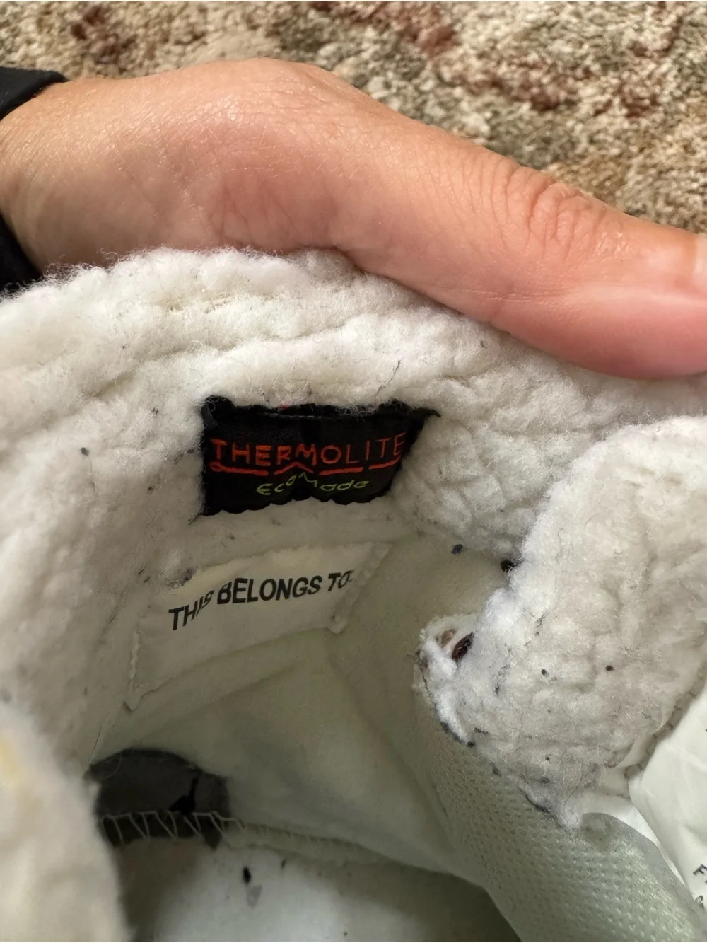 Cat & Jack Brown and Black Kids Snow Boots with White Faux Fur